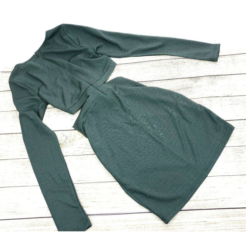 Favlux Fashion Women's Green Sparkle Mid Cutout Size Small Back Zip - Picture 2 of 6